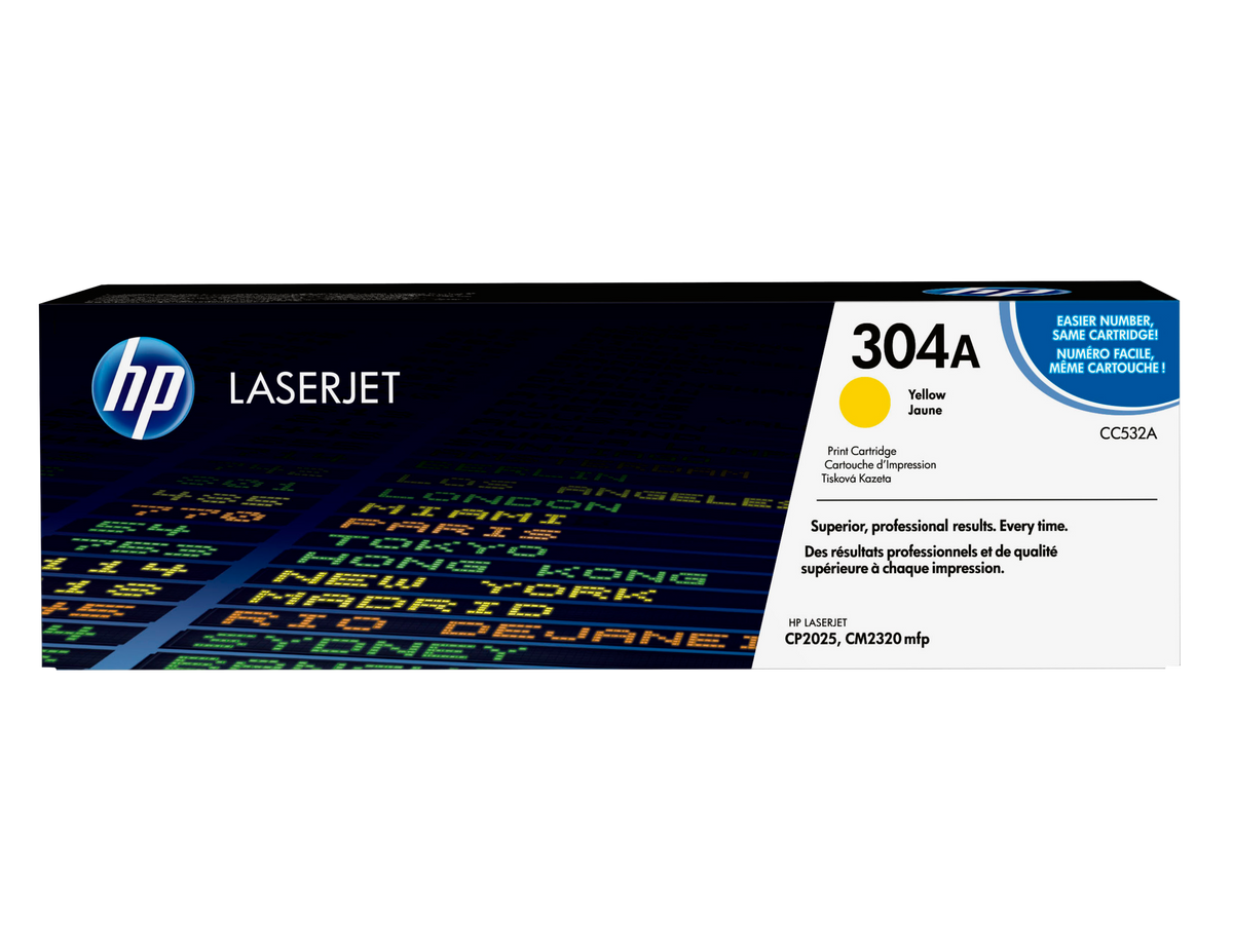 HP 304A Yellow Original LaserJet Toner Cartridge (CC532A)