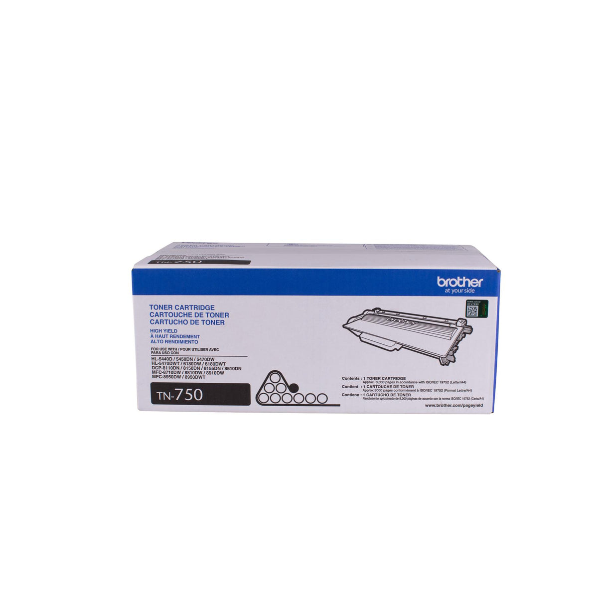 Brother TN750 Black Toner Cartridge, High Yield (TN750) – view 3