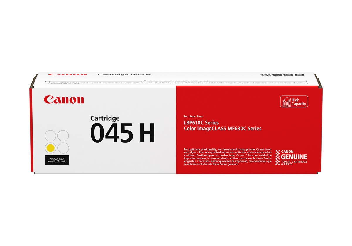 Canon 045 H Yellow Toner Cartridge, High Capacity (1243C001)