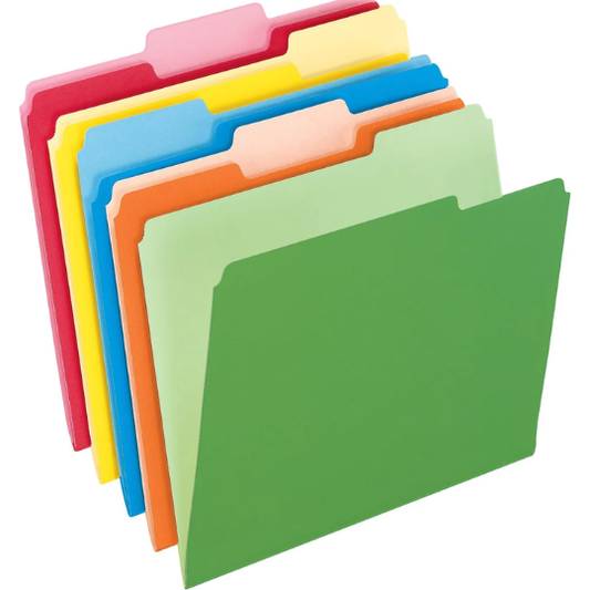 File Folders, 1/3 Cut Asst Colours 100/Box