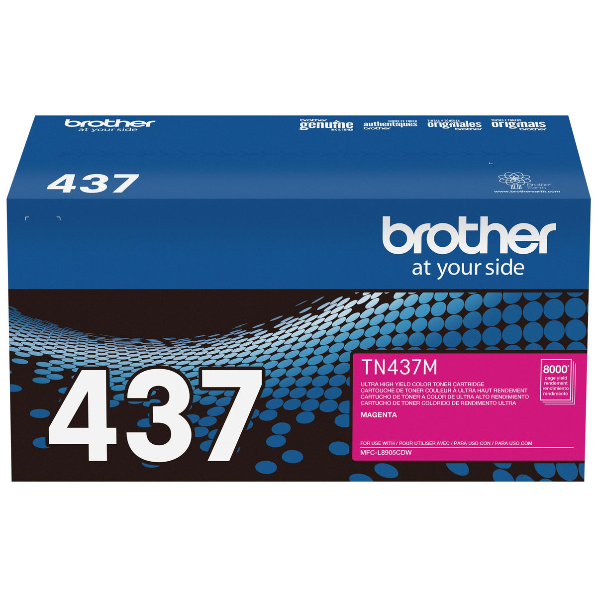 Brother Genuine TN437M Ultra High‐Yield Magenta Toner Cartridge (TN437M)