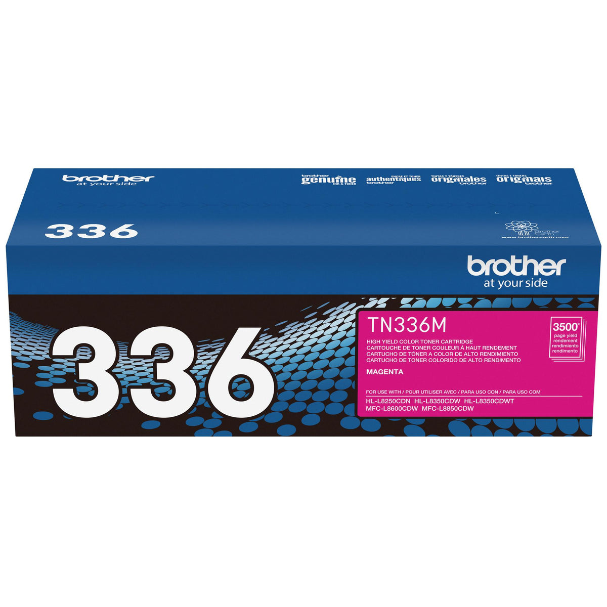 Brother TN336M Magenta Toner Cartridge, High Yield (TN336M)