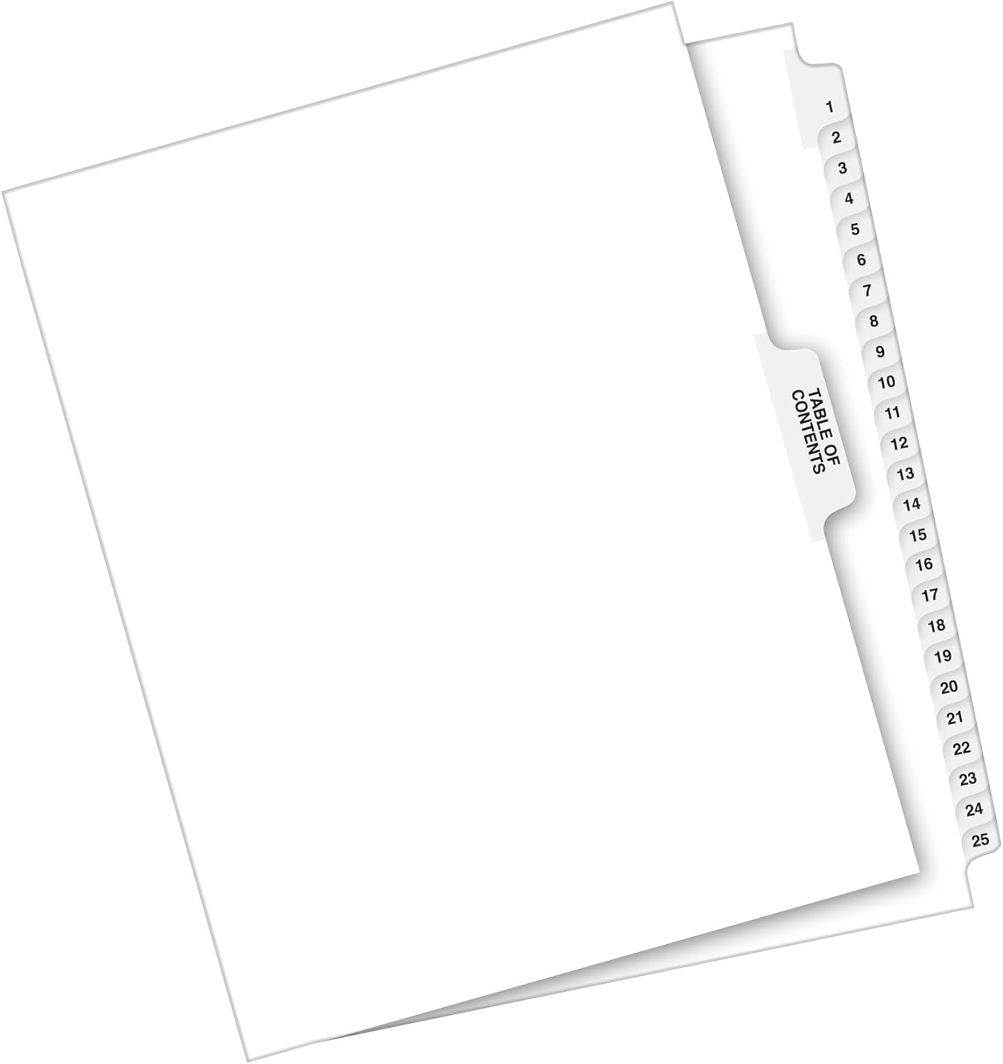 Avery® 11370 Premium Collated 1-25 Tab Table of Contents Legal Exhibit Dividers