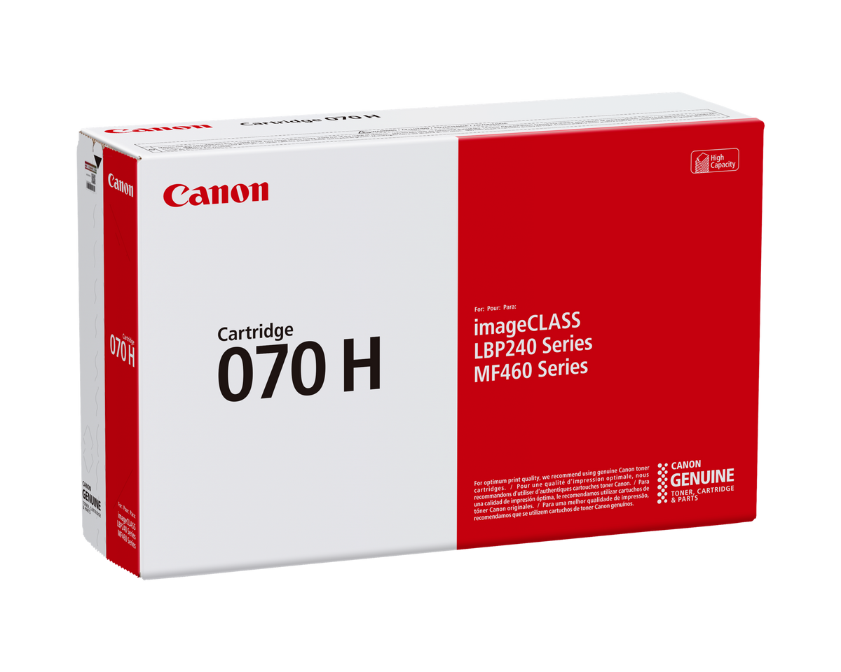 Canon 070 H Black Toner Cartridge, High Capacity (5640C001)