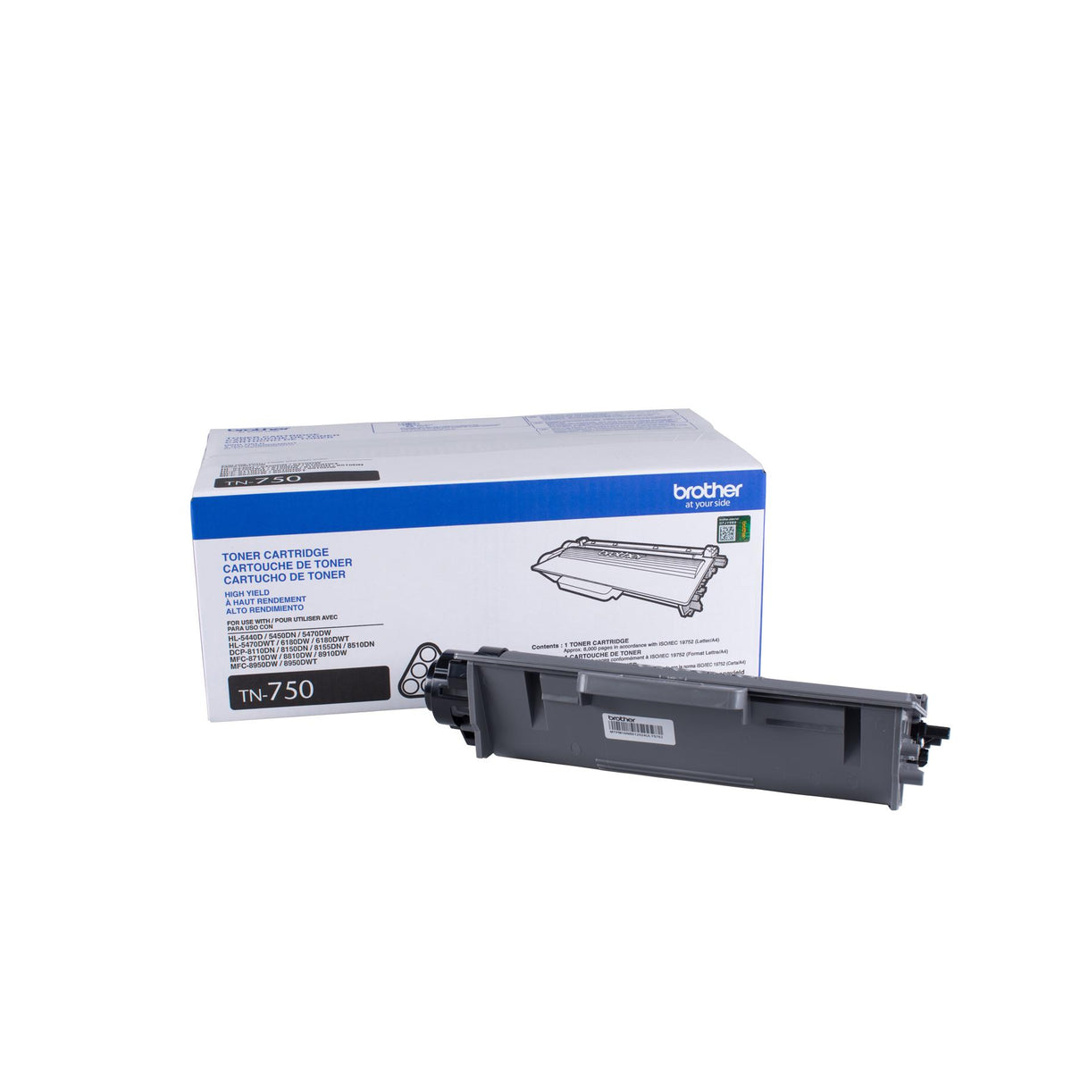 Brother TN750 Black Toner Cartridge, High Yield (TN750) – view 2