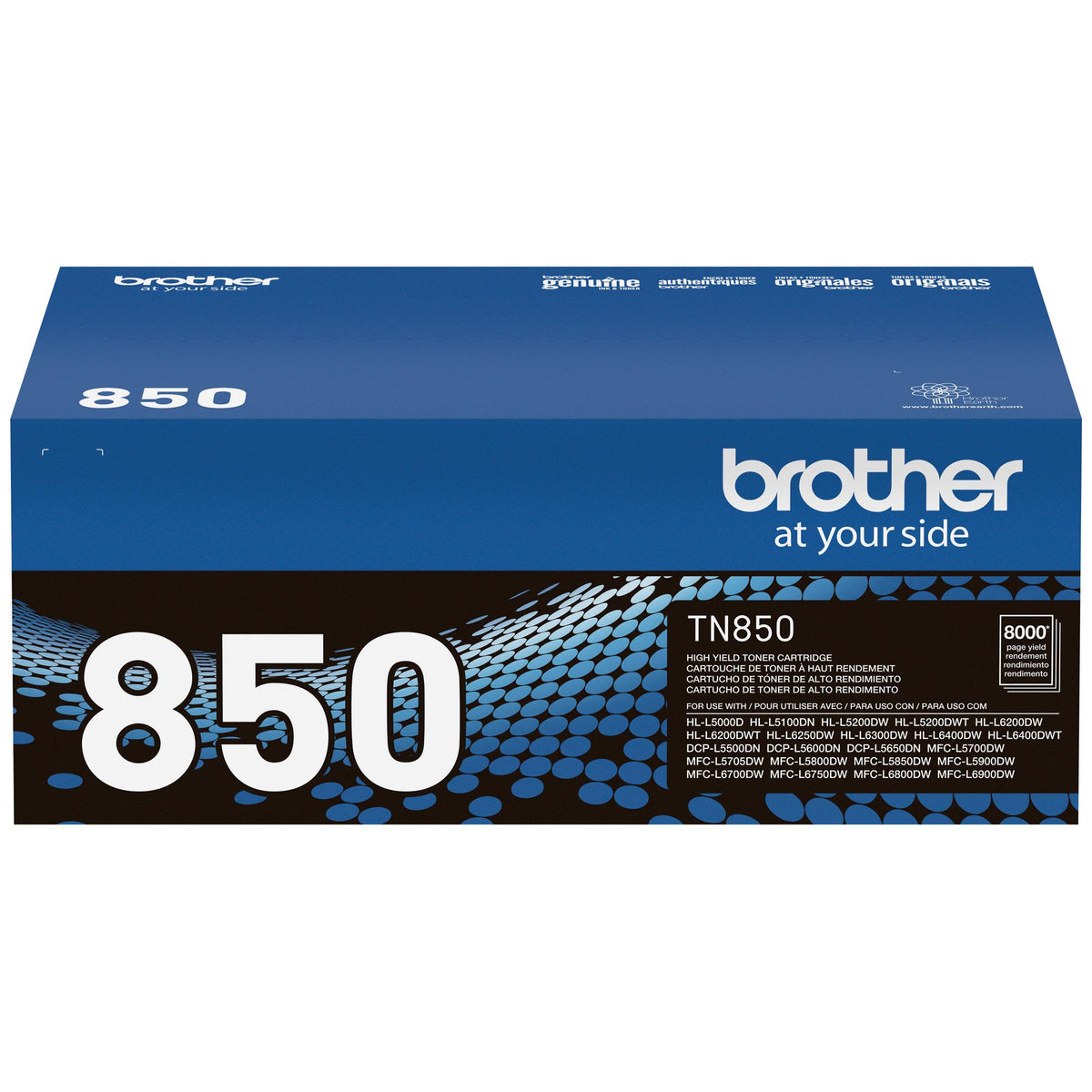 Brother TN850 Black Toner Cartridge, High Yield (TN850)