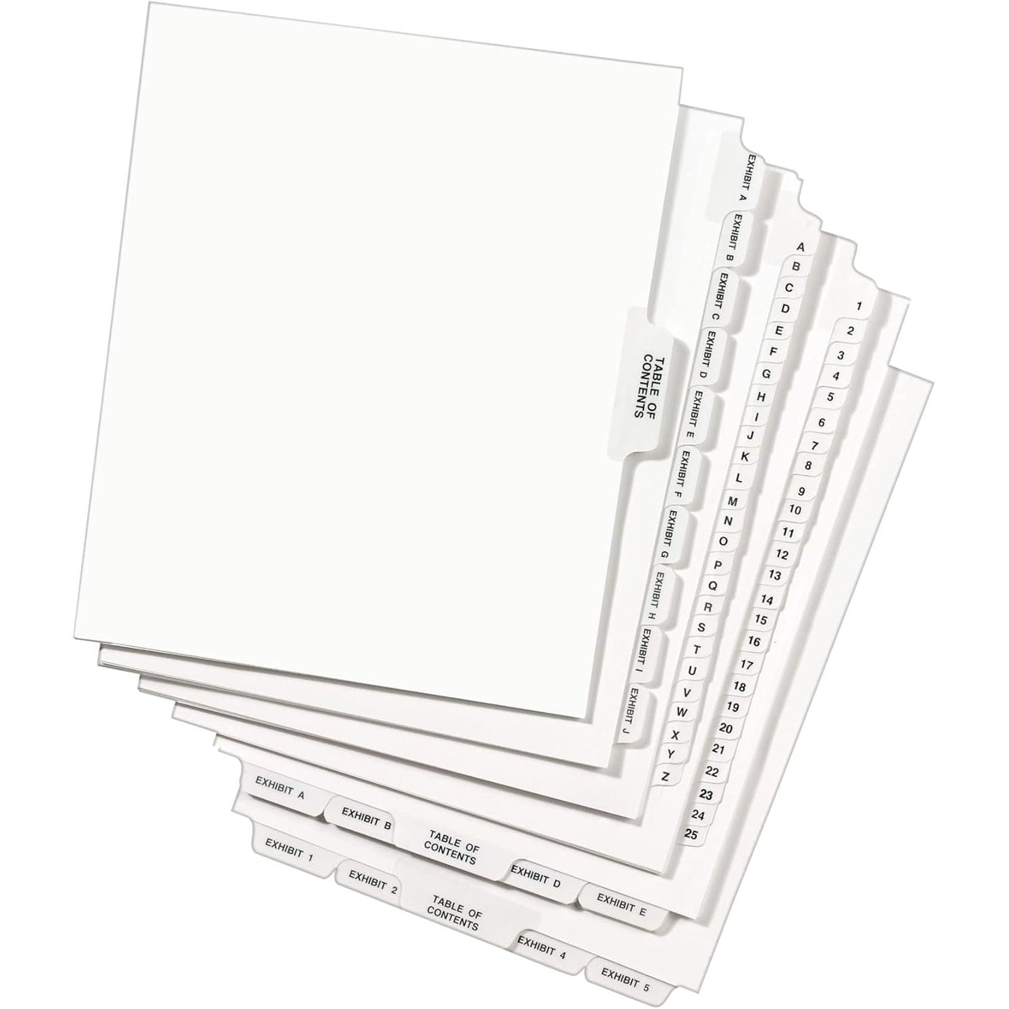Avery® 11370 Premium Collated 1-25 Tab Table of Contents Legal Exhibit Dividers