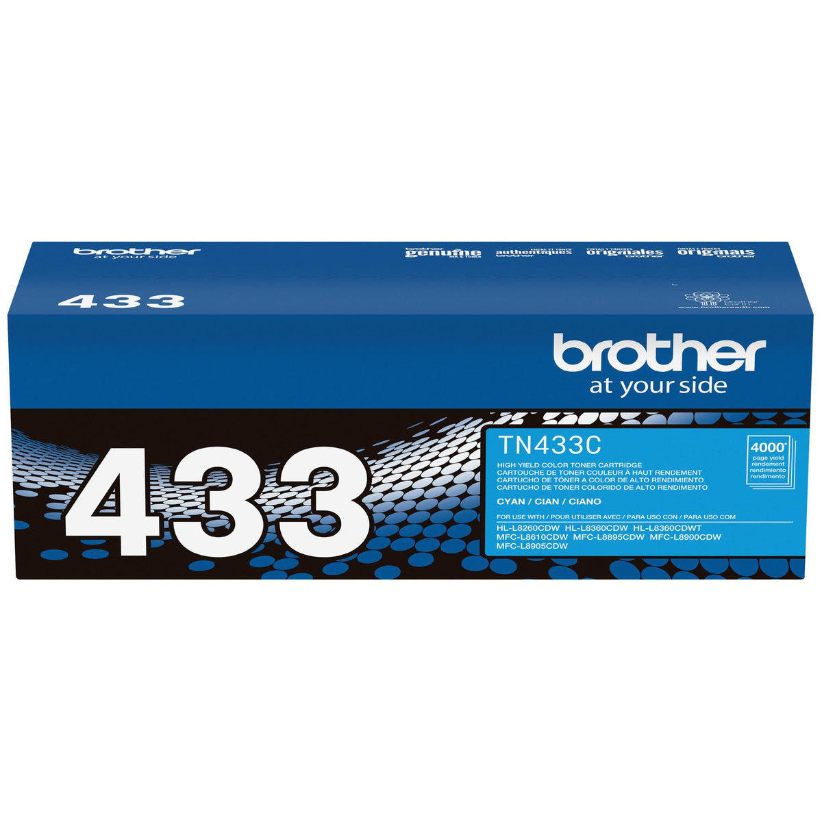 Brother TN433C Cyan Toner Cartridge, High Yield (TN433C)