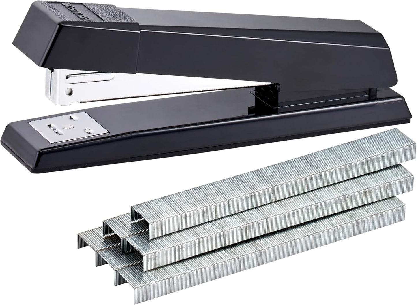 Bostitch Office No-Jam Premium Desktop Stapler, Includes 1,250 Staples, Full-Strip, Black