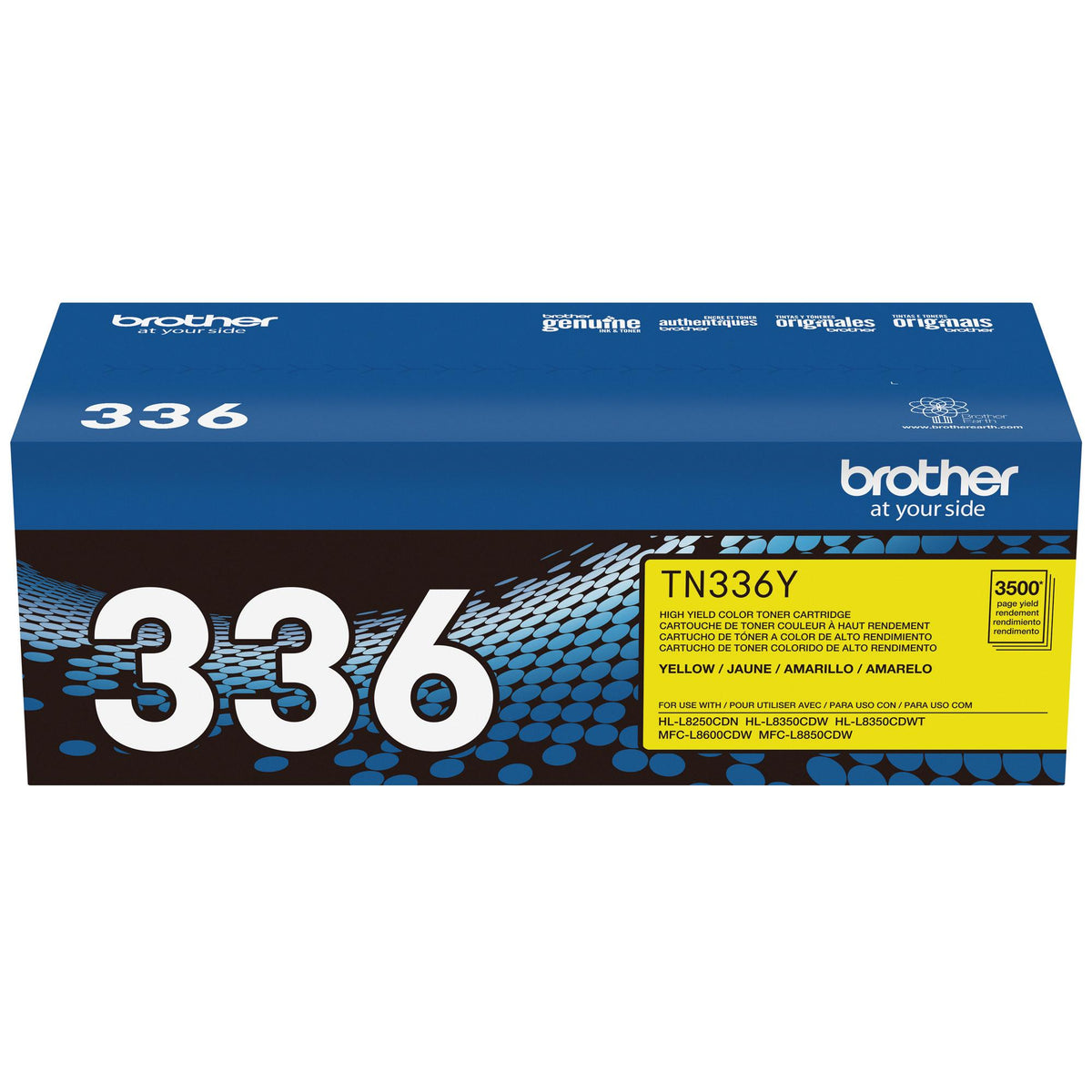 Brother TN336Y Yellow Toner Cartridge, High Yield (TN336Y)