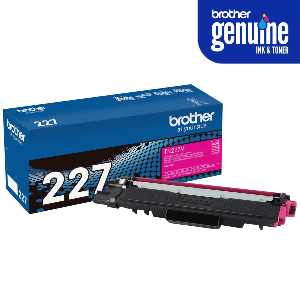 Brother Genuine TN-227M High Yield Magenta Toner Cartridge (TN227M)