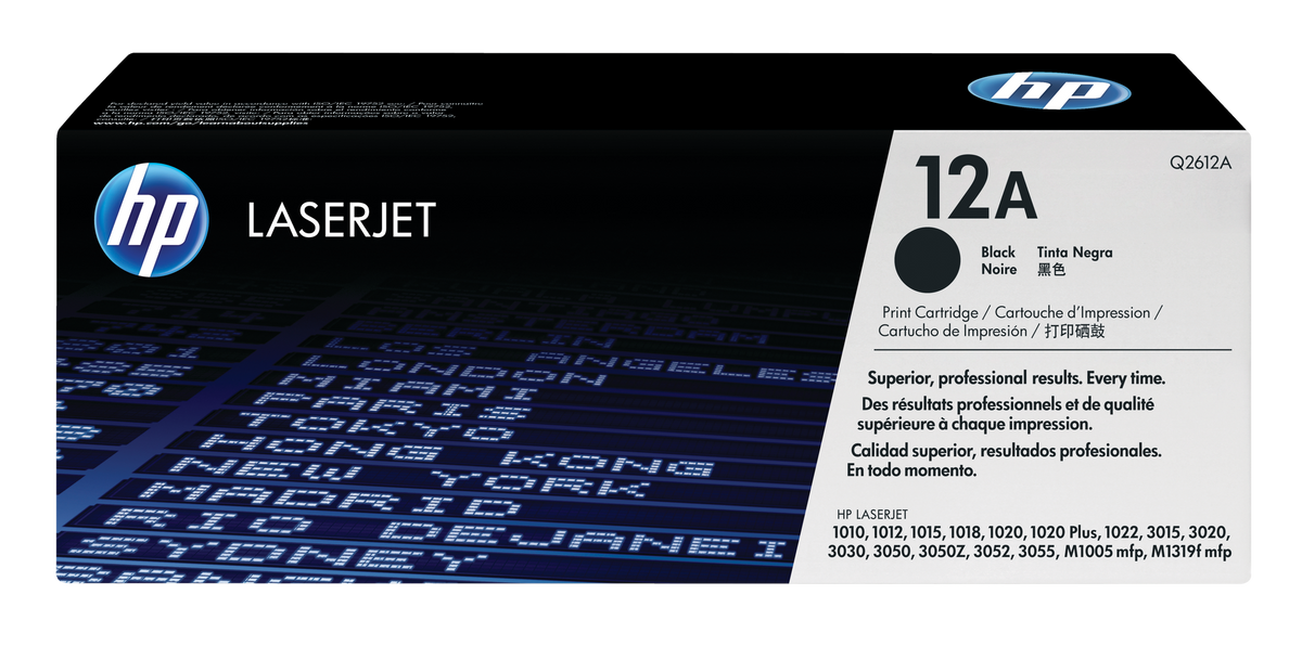 HP 12A Black Original LaserJet Toner Cartridge (Q2612A)