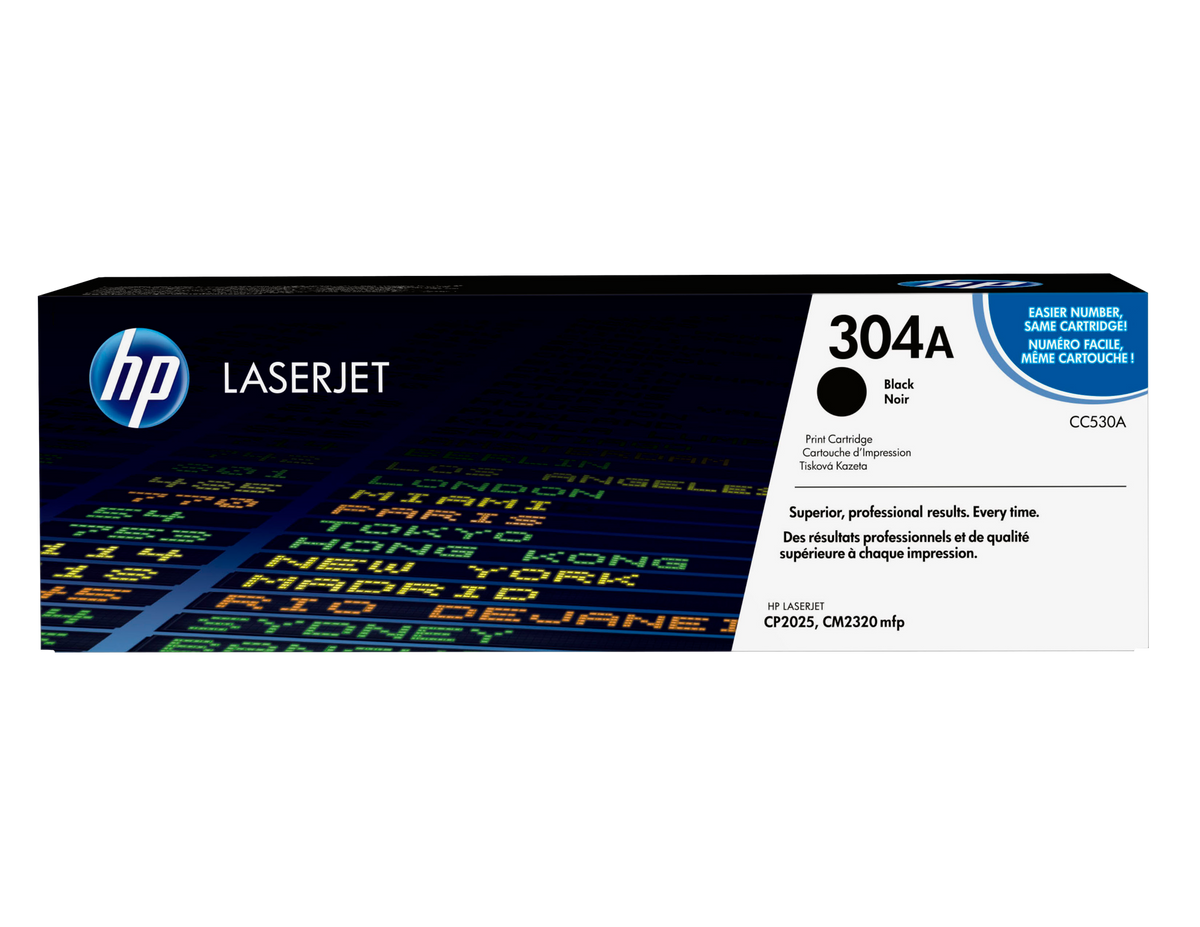 HP 304A Black Original LaserJet Toner Cartridge (CC530A)