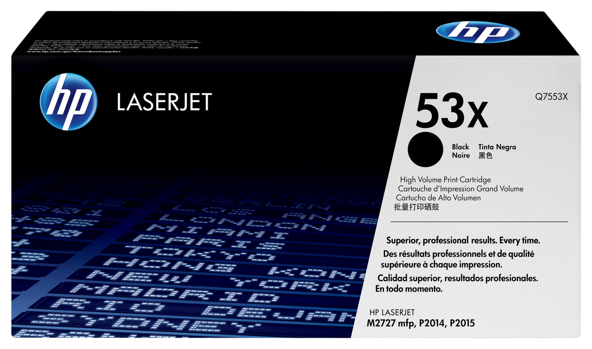 HP 53X High Yield Black Original LaserJet Toner Cartridge (Q7553X)