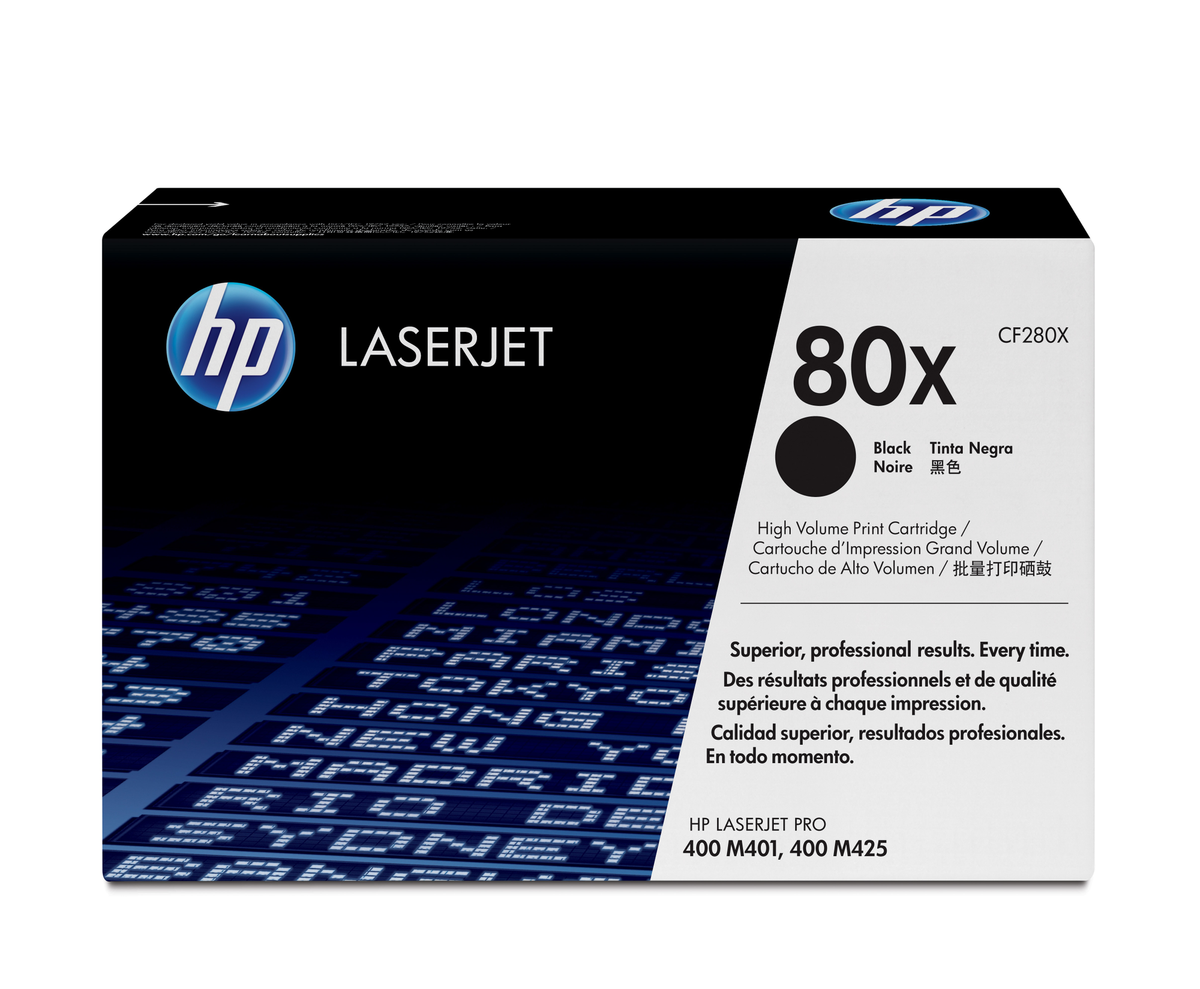 HP 80X High Yield Black Original LaserJet Toner Cartridge (CF280X)