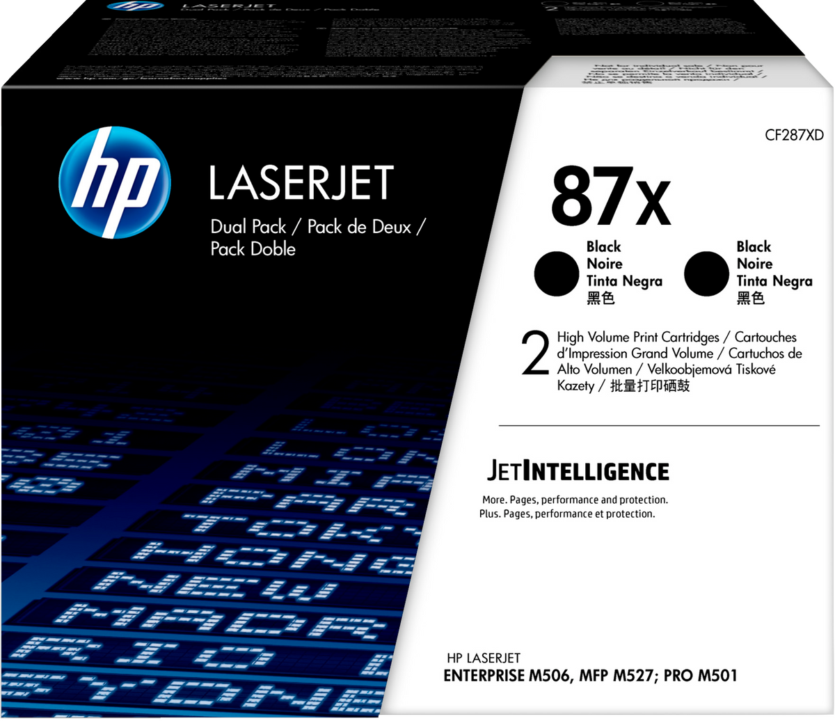 HP 87X 2-pack High Yield Black Original LaserJet Toner Cartridges (CF287XD)