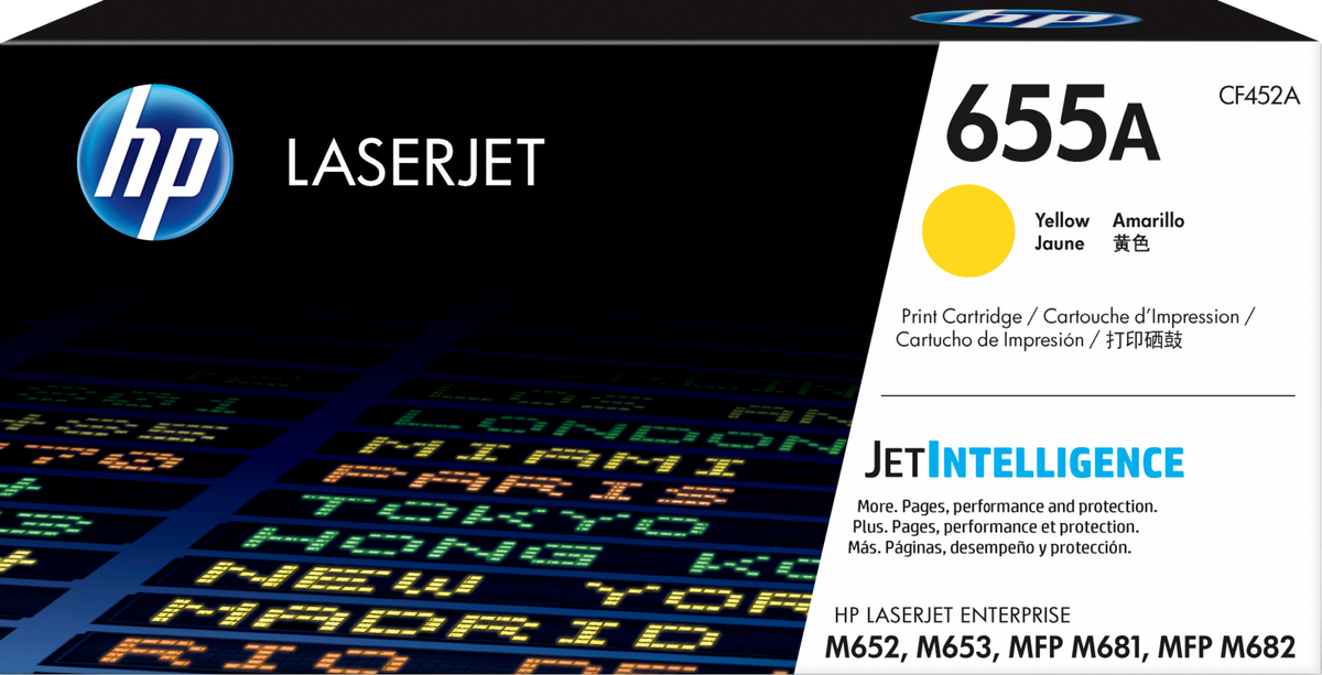 HP 655A Yellow Original LaserJet Toner Cartridge (CF452A)