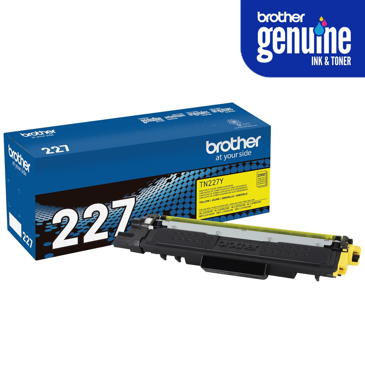 Brother Genuine TN-227Y High Yield Yellow Toner Cartridge (TN227Y)