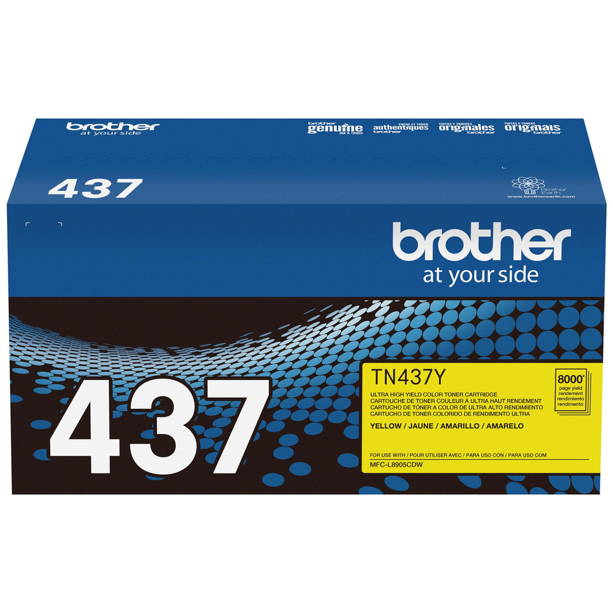 Brother Genuine TN437Y Ultra High‐Yield Yellow Toner Cartridge (TN437Y)