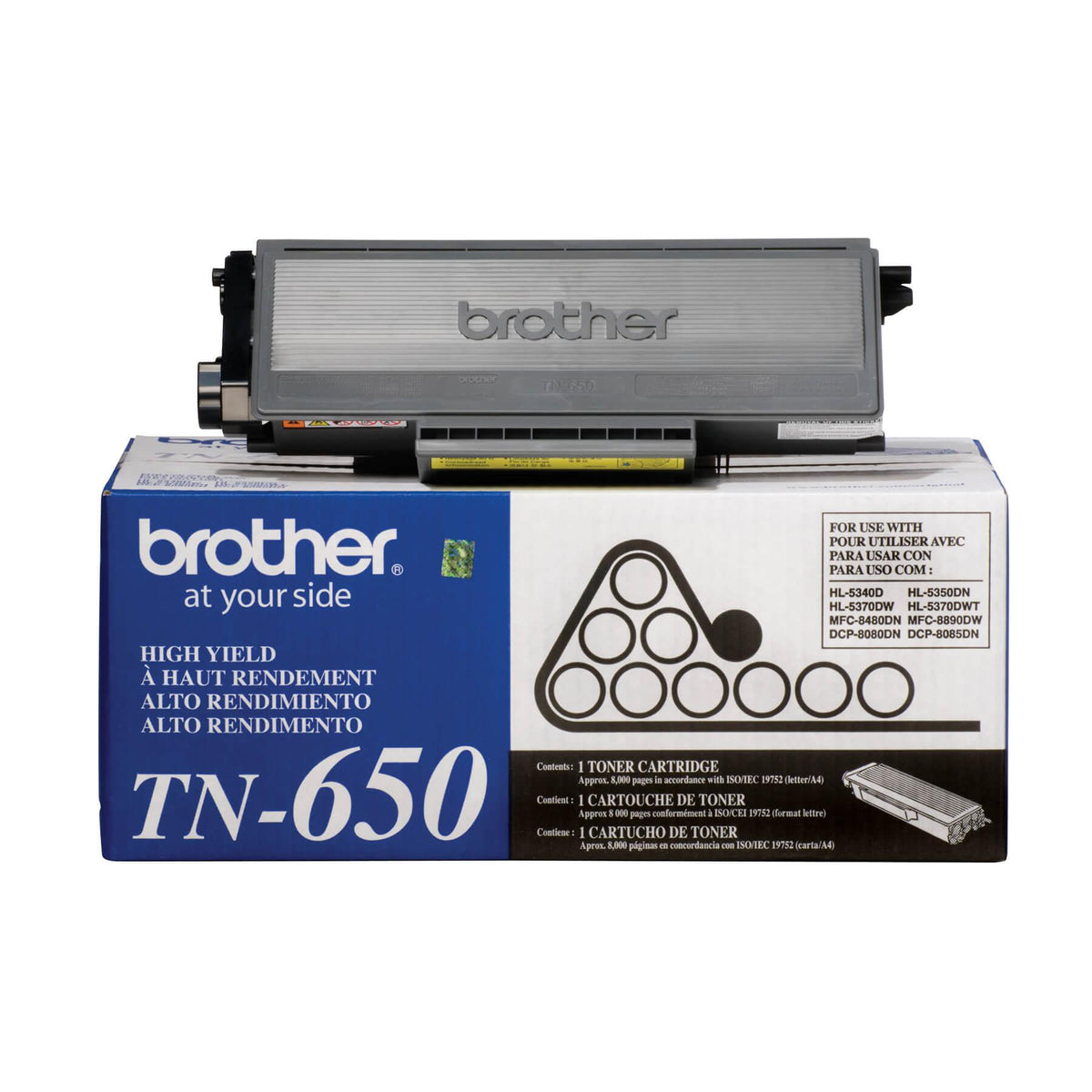 Brother TN650 Black Toner Cartridge, High Yield (TN650) – view 2