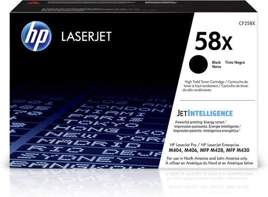 HP 58X (CF258X) Original Genuine OEM High-Yield Black Toner Cartridge